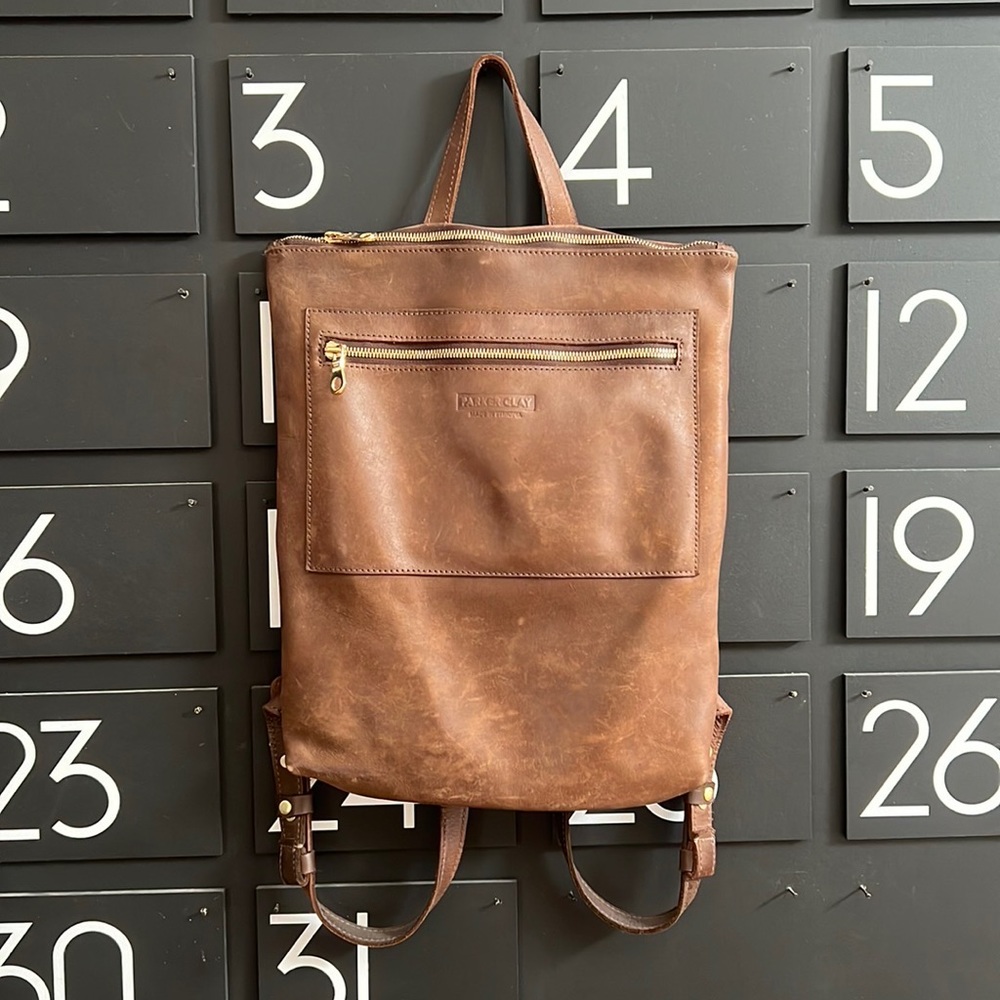 Parker Clay leather backpack